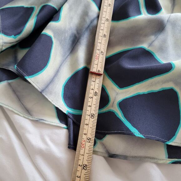 NWOT Alexis Titus Kalani Silk Ocean Print Flounce Wrap Camisole Maxi Dress XS - Picture 13 of 15